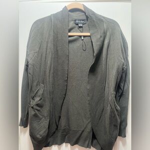 Charlie Paige Women's Olive Cardigan Open Front with Rounded Hem Size Small